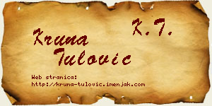 Kruna Tulović vizit kartica